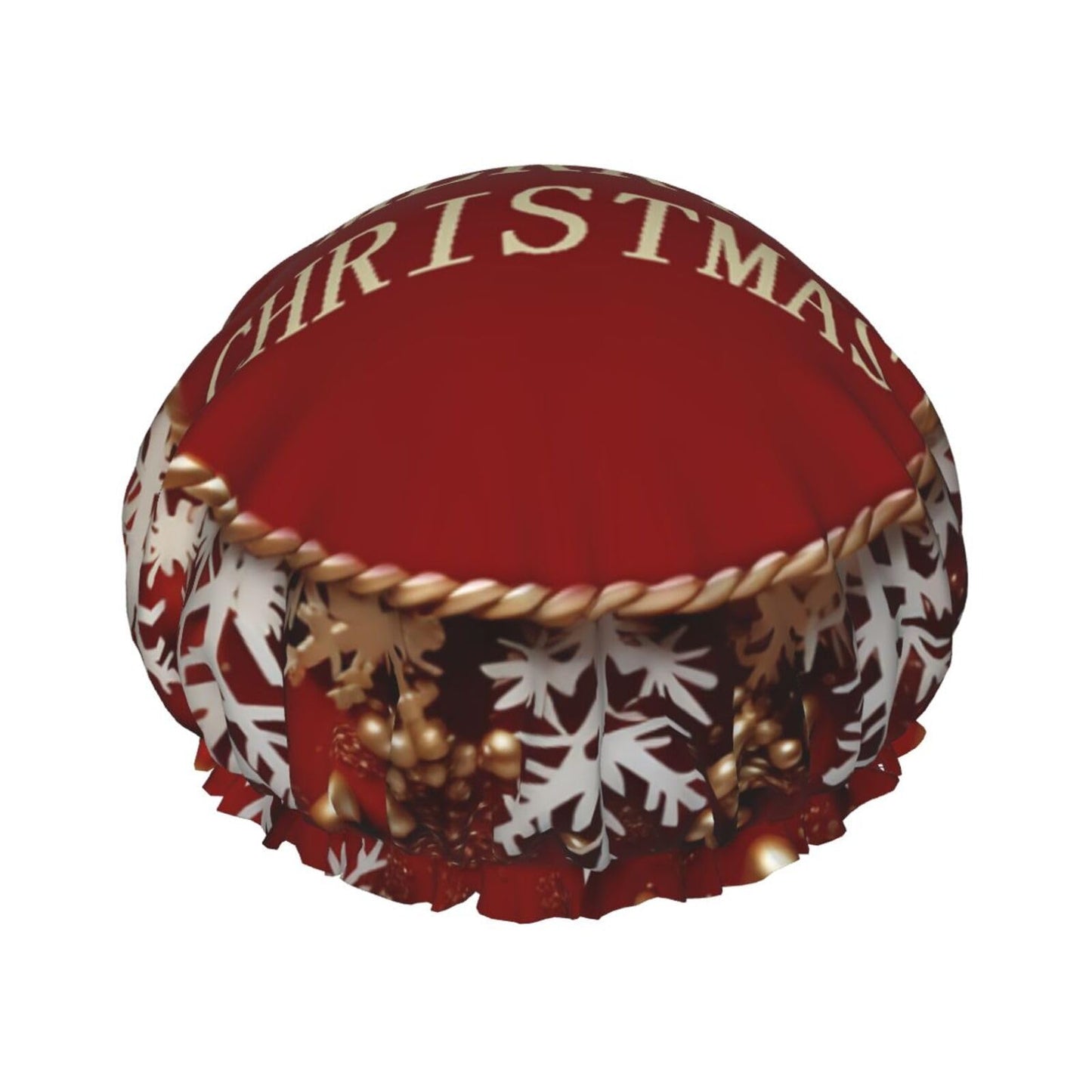 Merry Christmas Too Shower Cap For Women Reusable Double Layers Bathing Bath Cap Hair Caps Waterproof Elastic Band Ladies Spa Salon Shower Hat Hair Beauty and Personal Care GDSHJKLW
