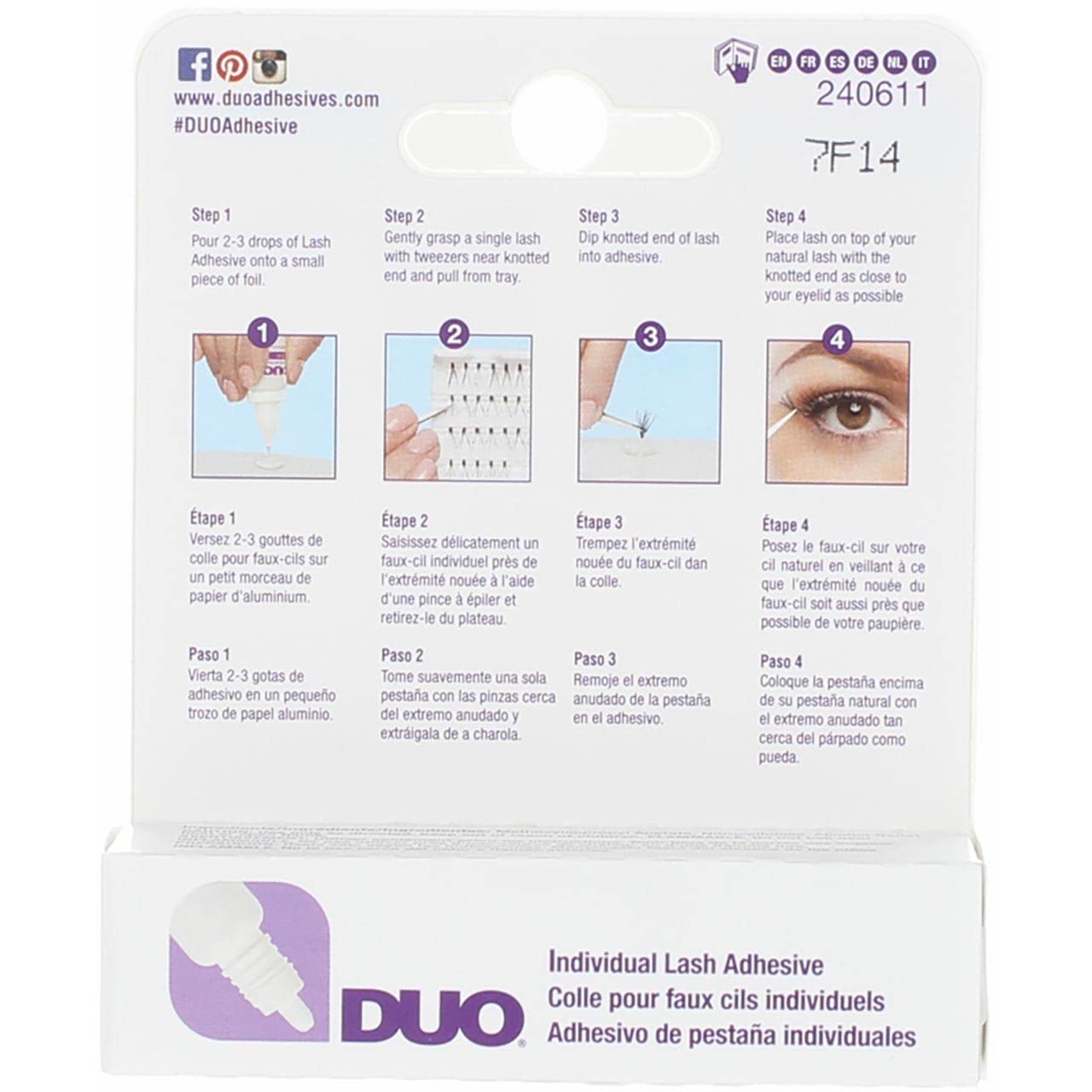 Duo Eyelash Individual Adhesive Clear 0.25 Ounce (7ml) (2 Pack) Beauty & Personal Care DUO