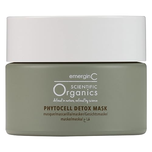 emergin C Scientific Organics Phytocell Detox Mask - Hydrating Facial Mask with French Green Clay, Seaweed + Plant Stem Cells - Draws Out Impurities + Beauty & Personal Care emergin C