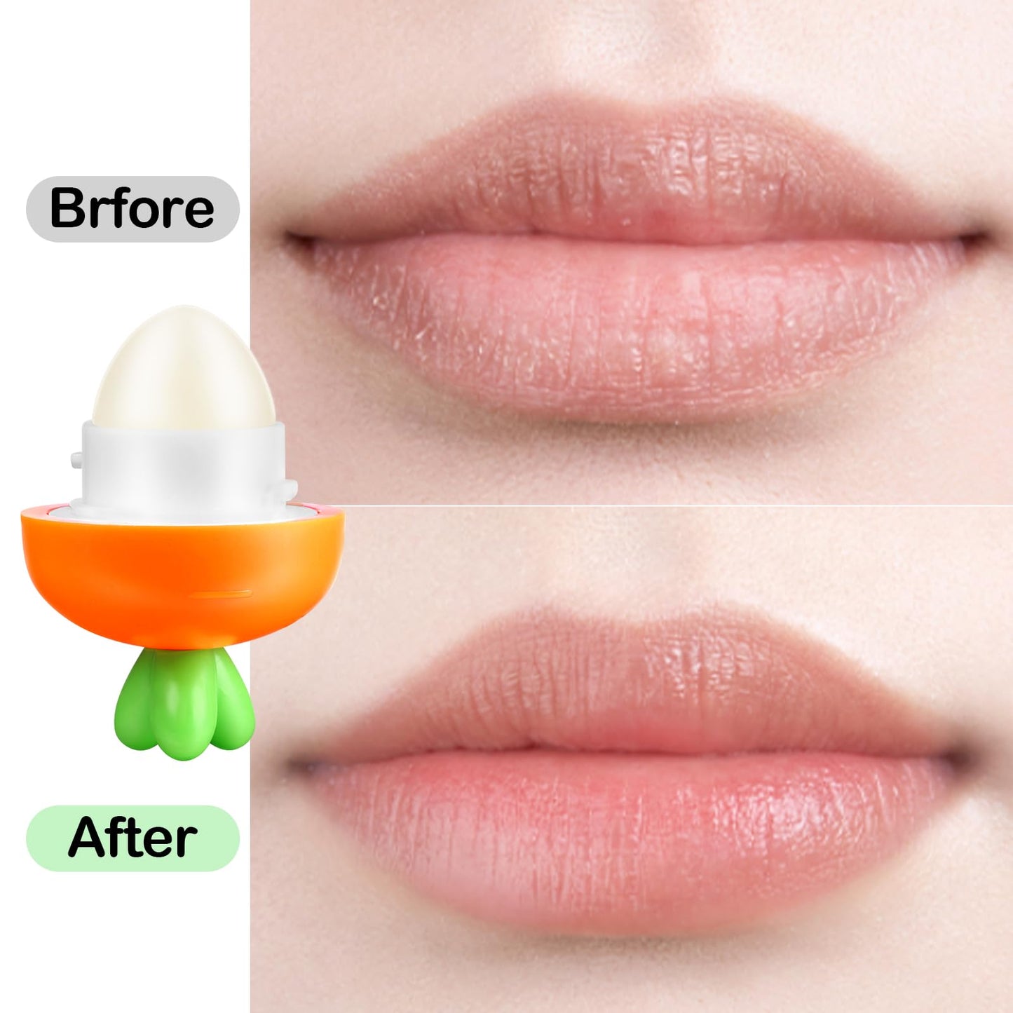 KISSIO Lip Balm,Carrot Lip Balm,Lip Care with B5 Panthenol,Macadamia Seed Oil and Olive Oil,Moisturize and Soothe Dry Chapped Lips,Make Lips Beauty and Personal Care KISSIO
