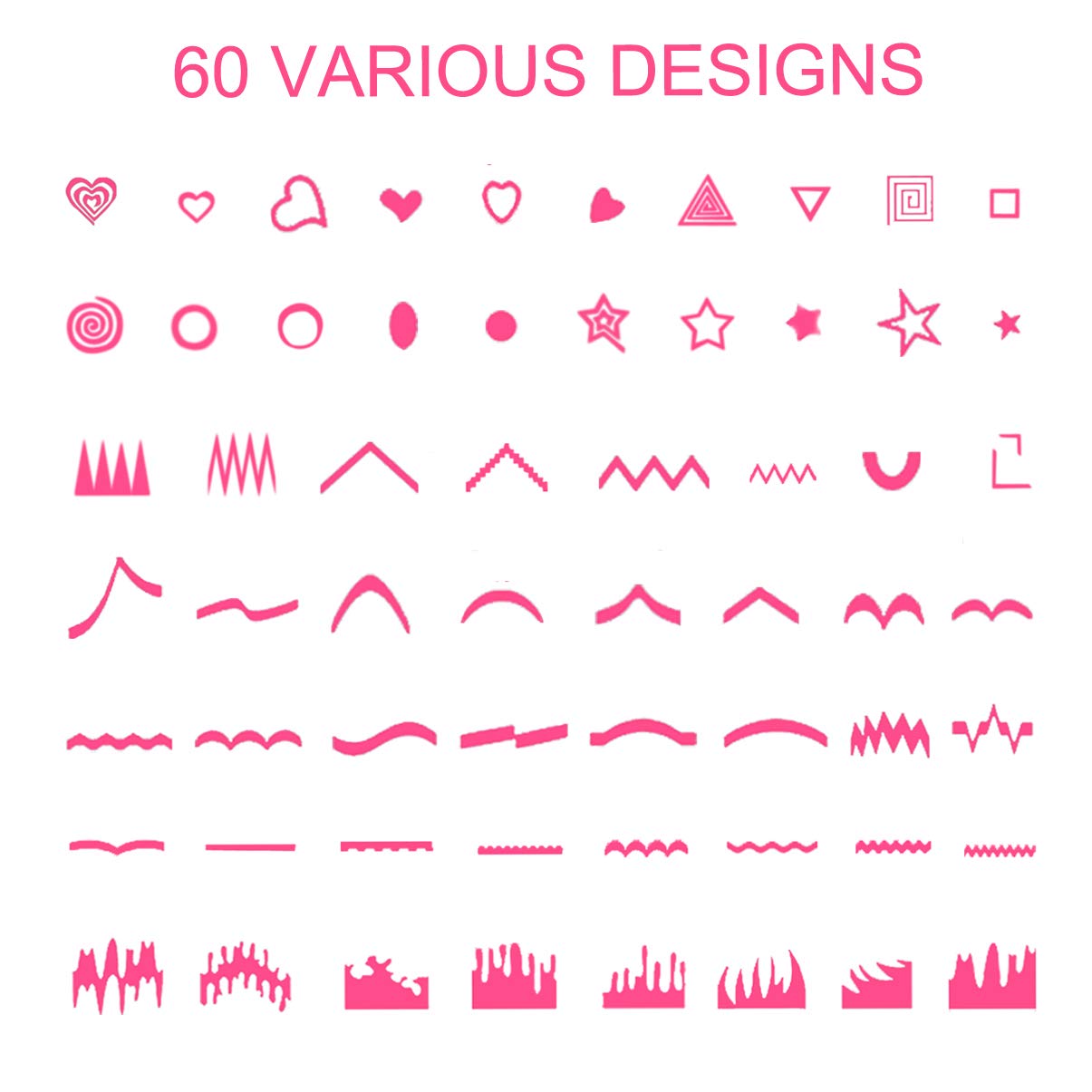 TailaiMei 1768 Pieces 60 Designs French Manicure Nail Stickers, Nail Art Tips Guides for DIY Decoration Stencil Tools (36 Sheets) Beauty & Personal Care TailaiMei