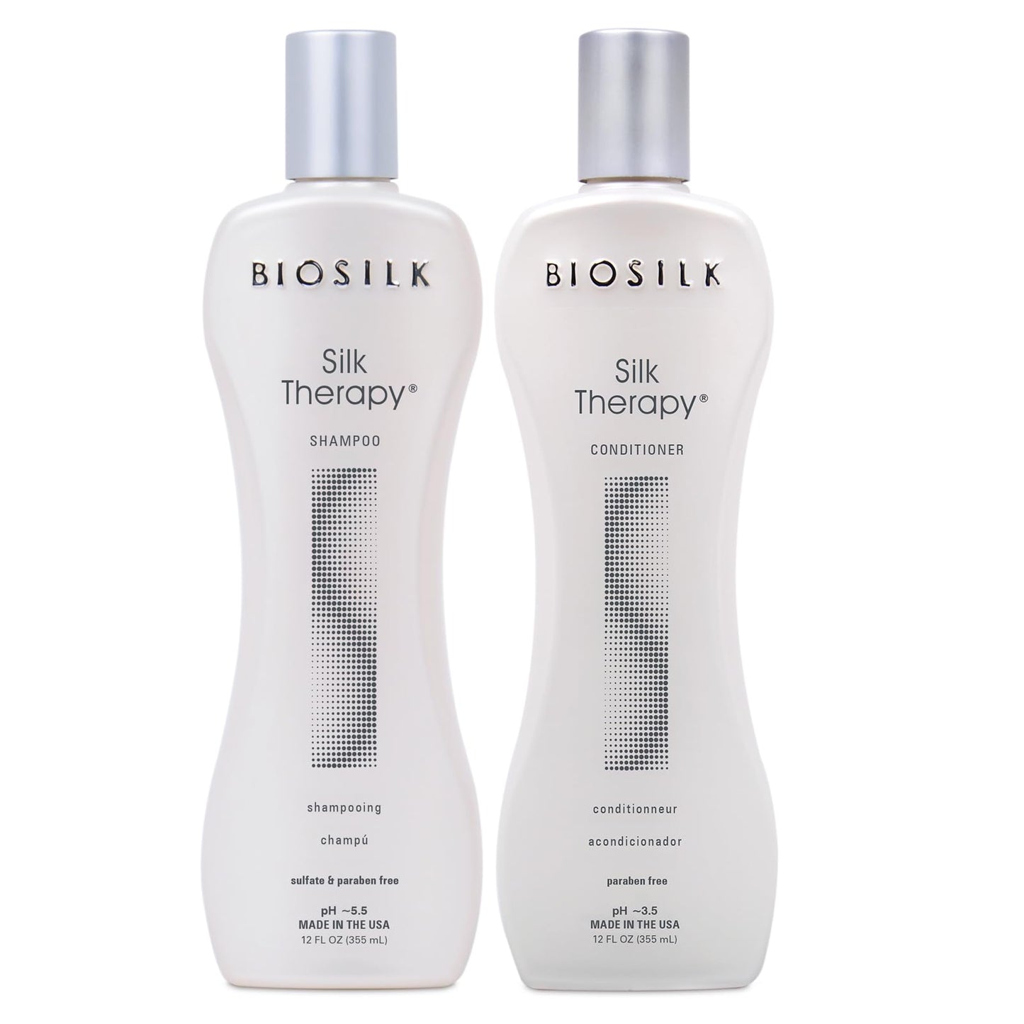 BioSilk Silk Therapy Duo Set, Shampoo & Conditioner for Gentle Cleansing, Moisturizing & Shiny Hair, Smooth, Replenished Hair, Sulfate-Free Beauty & Personal Care BioSilk