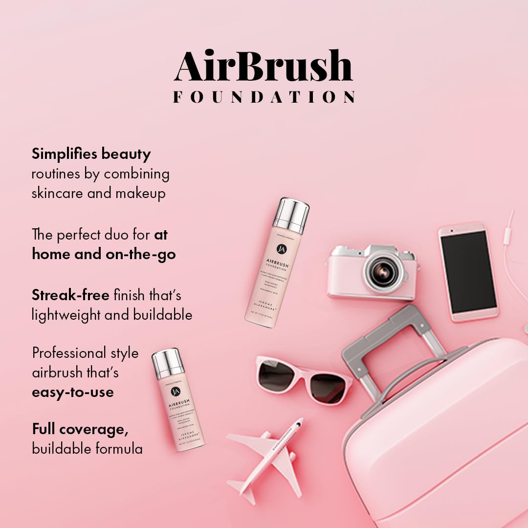 Jerome Alexander MagicMinerals AirBrush Foundation, Spray Makeup with Skincare Active Ingredients, Ultra-Light, Buildable, Full Coverage Formula Beauty & Personal Care Jerome Alexander