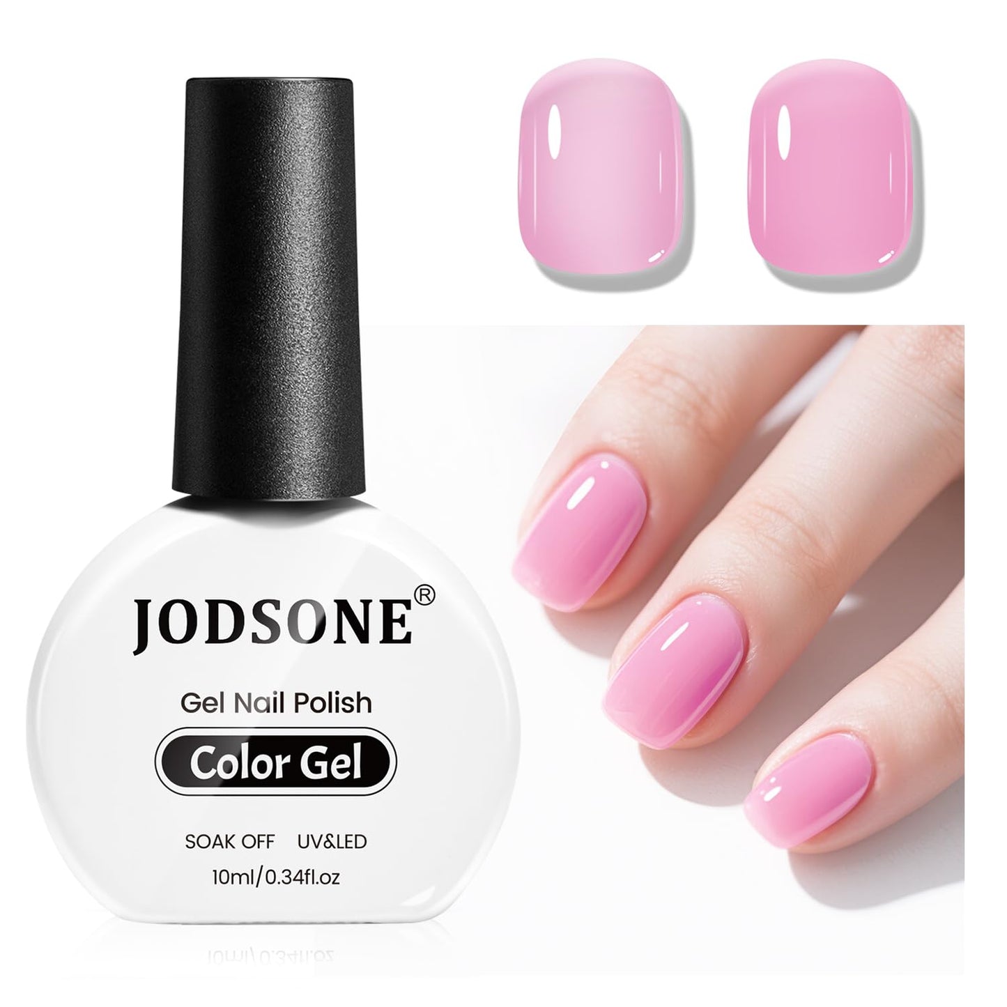 JODSONE Crystal Pink Gel Nail Polish 10ml Jelly Gel Polish Clear Nude Pink Nail Color Professional Finish Long-Lasting Low Odor Need U V Lamp Curing Beauty and Personal Care JODSONE Default Title