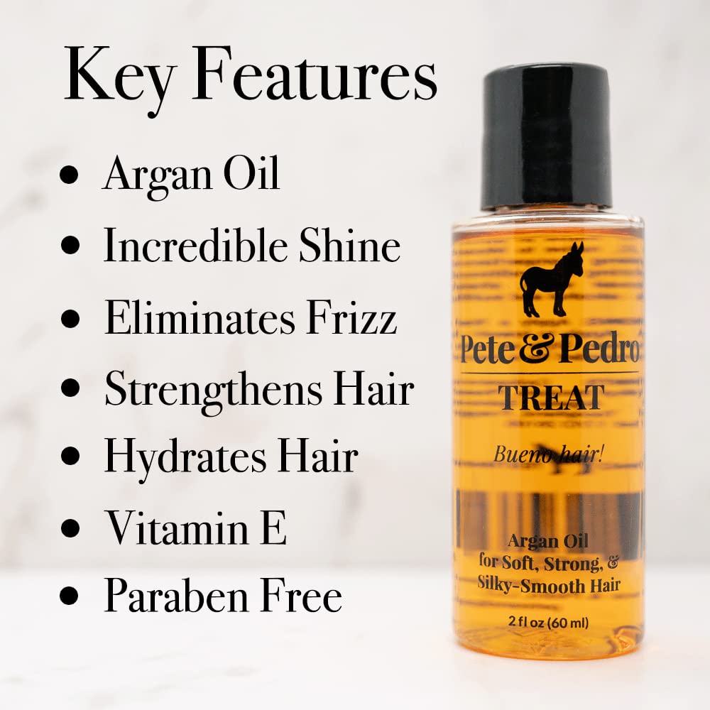 Pete & Pedro TREAT - Argan Oil Moisturizing Hair Treatment | Keeps Hair Soft, Strong, Frizz-Free, Silky, & Shiny | Helps Dry & Damaged Skin, Nails, Beauty & Personal Care Pete & Pedro