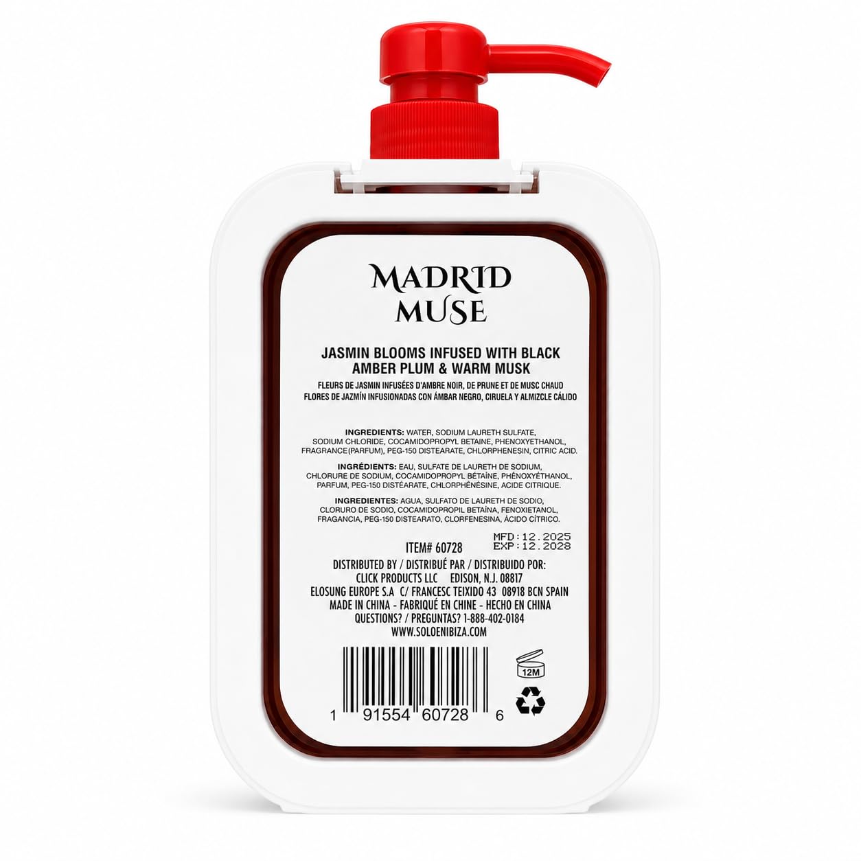 Solo en Ibiza Luxury Body Wash Madrid Muse, 500 ml Beauty & Personal Care Solo en Ibiza