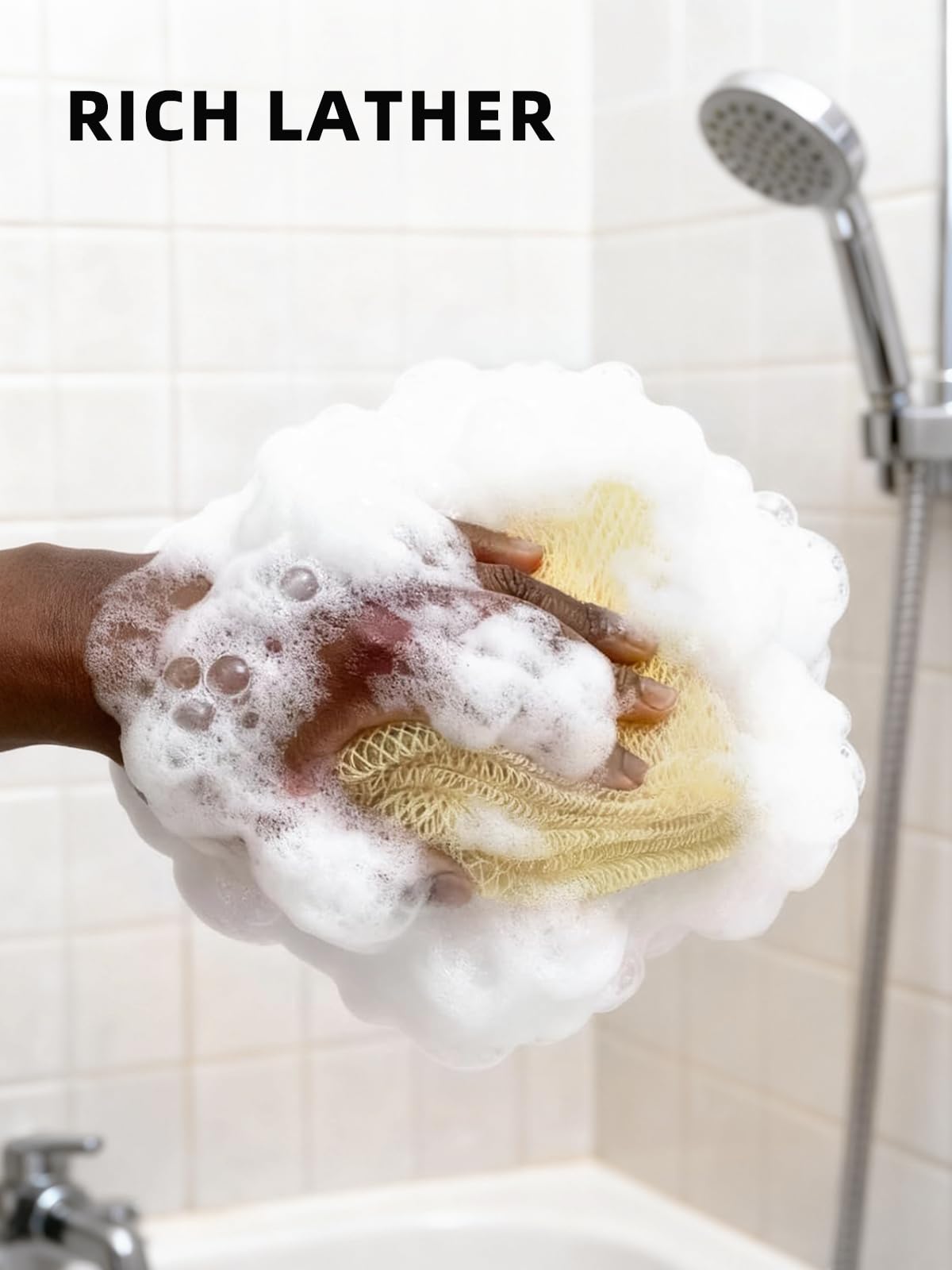 Cleangor 2Pcs African Net Sponge Authentic with Knots - Exfoliating Body Beauty and Personal Care CLEANGOR