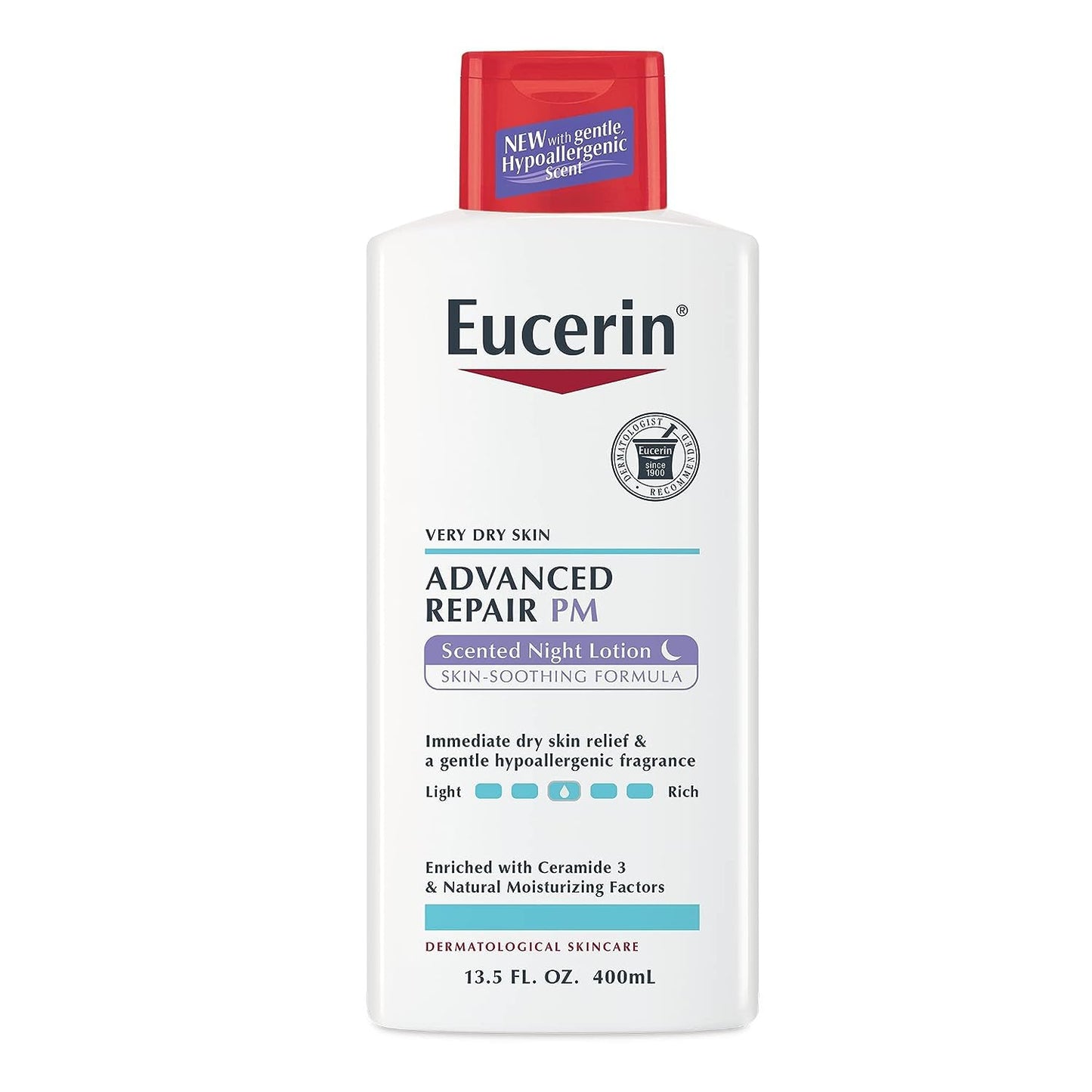 Eucerin Advanced Repair Scented Night Lotion, 48 Hour Moisturizing Body Lotion for Dry Skin with a Hypoallergenic Soothing Scent, Paraben Free, 13.5 Beauty & Personal Care Eucerin