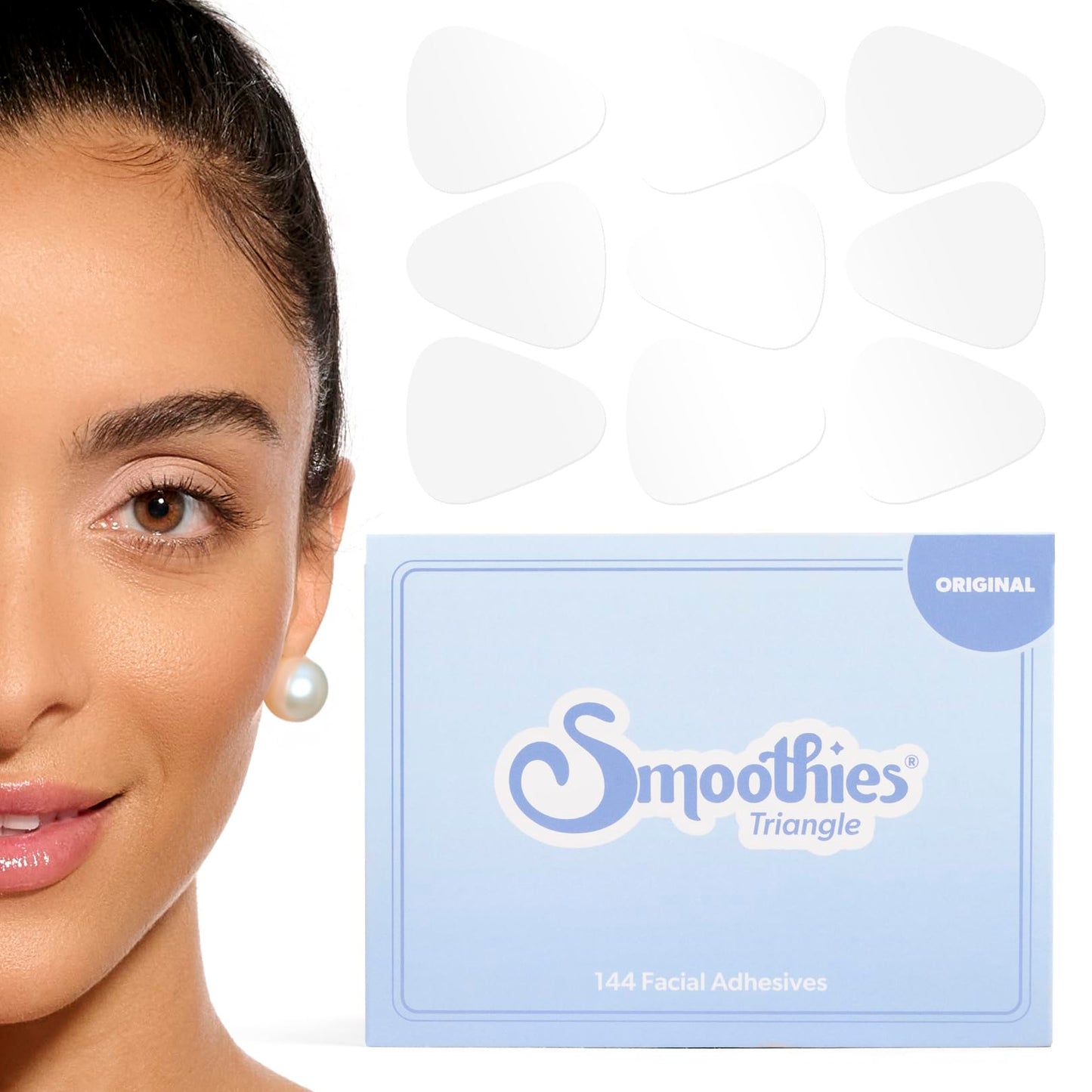 Smoothies Triangle Wrinkle Patches – 144 Overnight Facial Adhesives for Crows Feet, Elevens & More, Face Tape Made in USA Beauty & Personal Care Smoothies