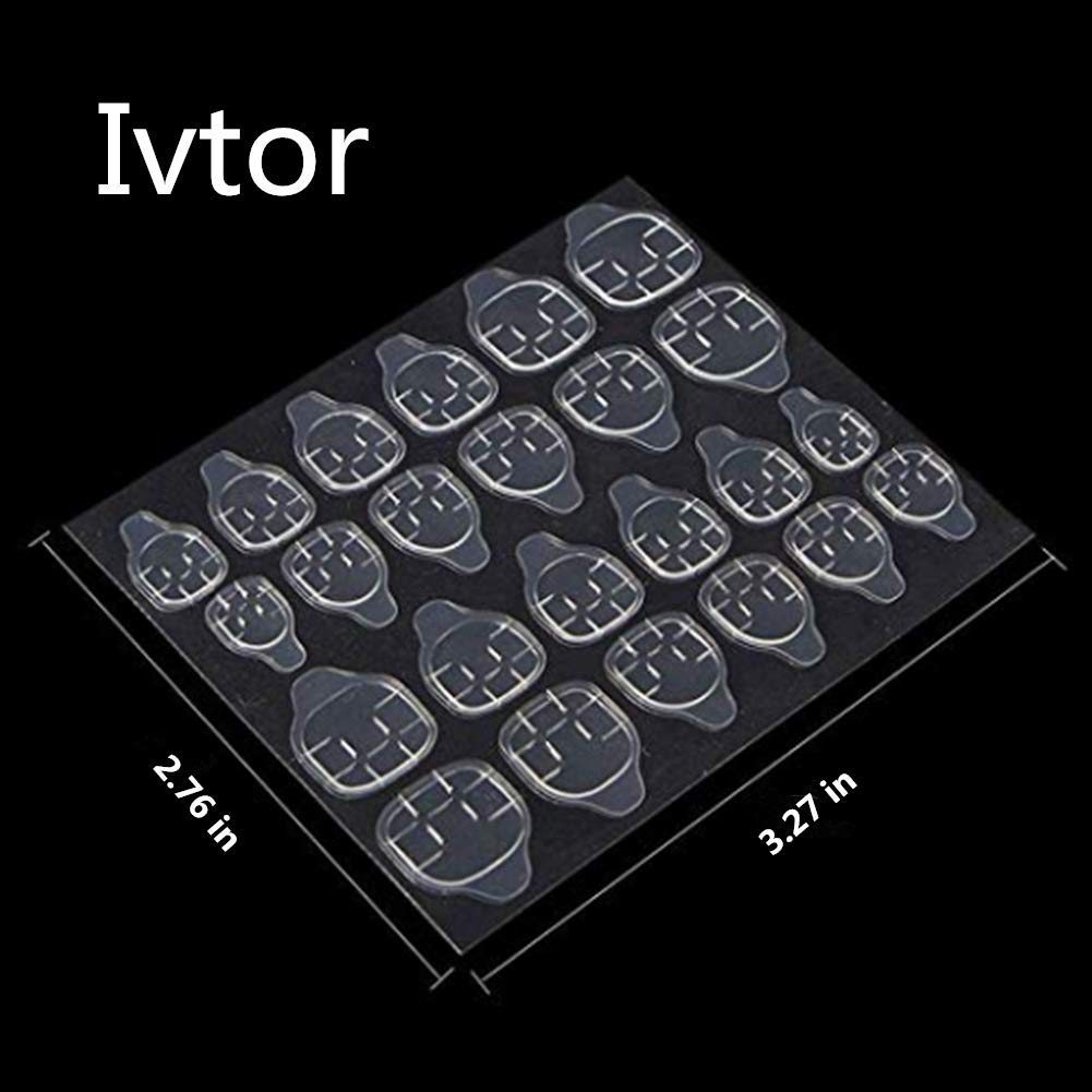 Ivtor 10 Sheets Waterproof Breathable Jelly Double Sided Nail Adhesives,Press on Nails Sticky Tabs Nail Glue Sticker Beauty & Personal Care Ivtor