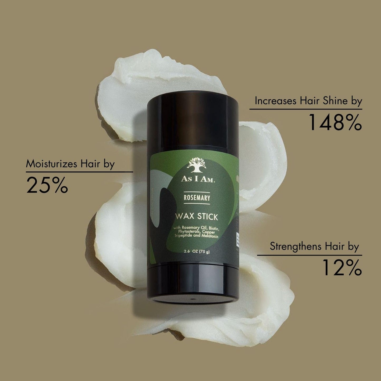 As I Am Rosemary Hair Wax Stick - 2.6 Oz - with Biotin & Saw Palmetto Beauty & Personal Care As I Am
