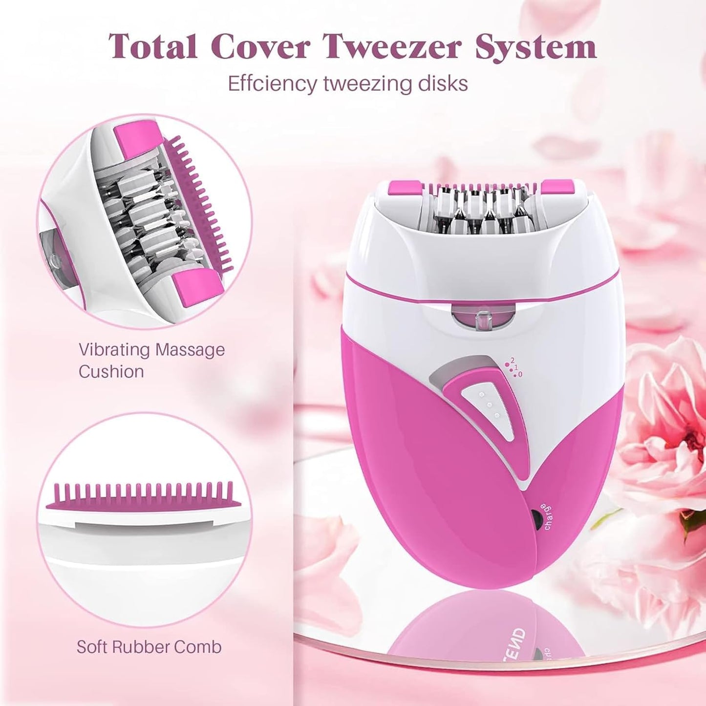 Epilator for Women, Smooth Glide glabrouse Skin epilator Facial Hair Remover with 2 Speed & LED Light, Electric Facial Hair Removal Suitable for Face Beauty and Personal Care Morbex Green