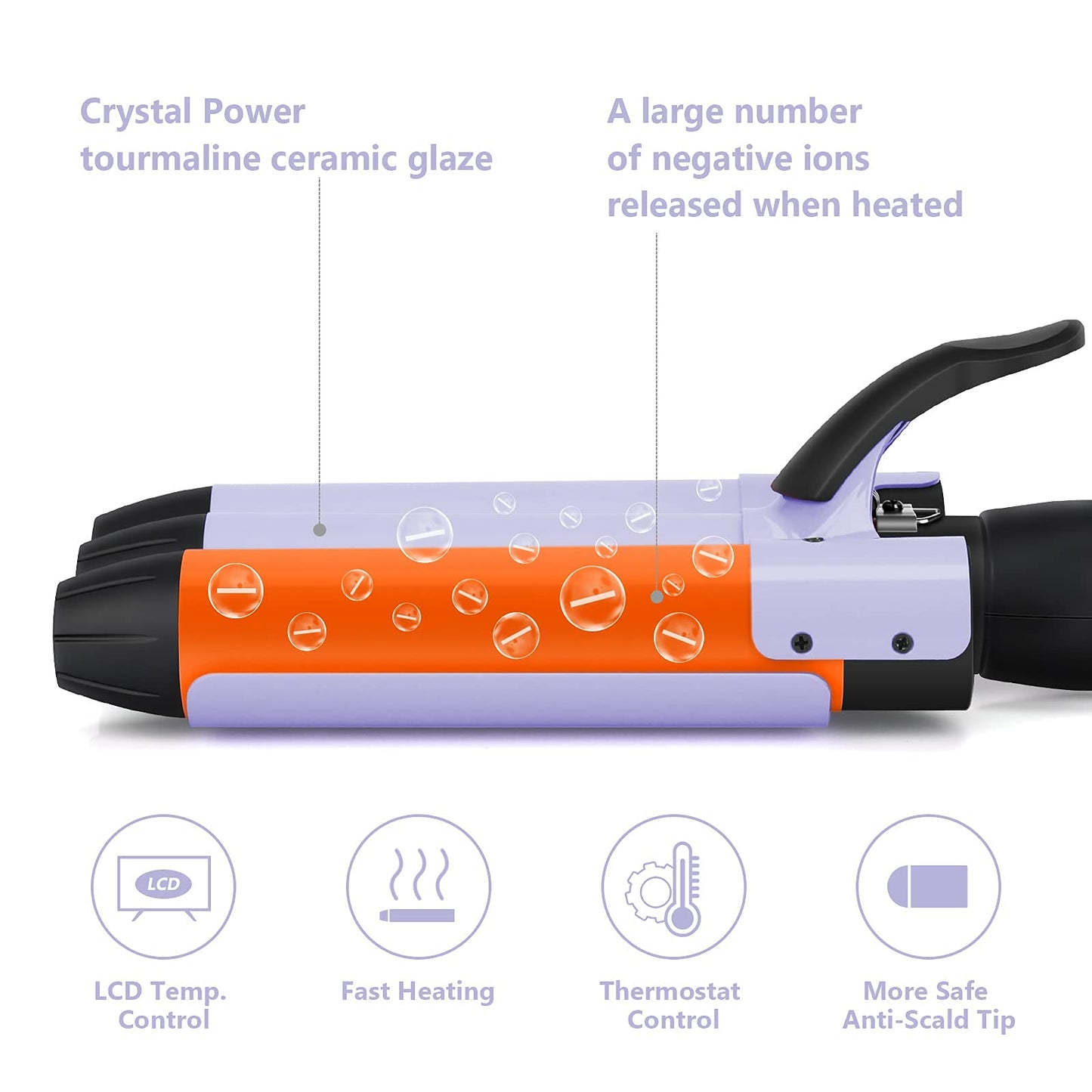 32mm (1.25") Mermaid Beach Waves Curling Iron, Aima Beauty Hair Waver 3 Barrel, Mermaid Big Wave Waver Iron with Adjustable Temperature, Durable Beauty & Personal Care Aima Beauty