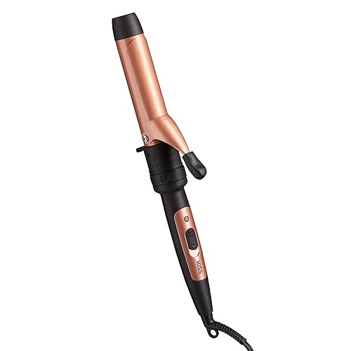 KISS 5-in-1 Curling Iron, Interchangeable Tourmaline Ceramic Curling Wand Set with 3 Styling Clips & 2 Wands, 2 Heat Settings, Heat Resistant Glove Beauty & Personal Care KISS