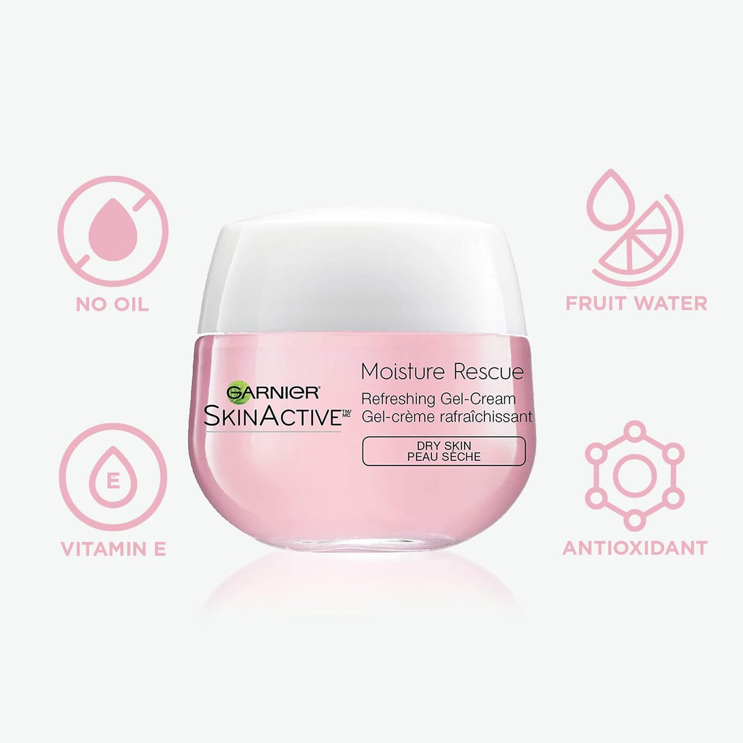 Garnier Moisture Rescue Refreshing Gel-Cream for Dry Skin, Oil-Free, 1.7 Oz (50g), 2 Count (Packaging May Vary) Beauty & Personal Care Garnier