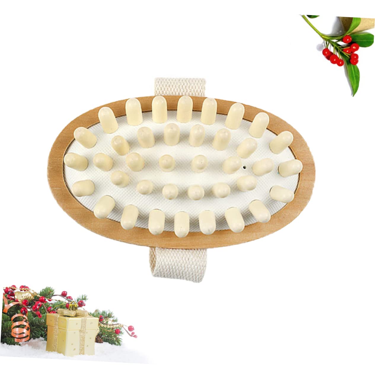 Beaupretty Wooden Spa Handheld Cushion Body Brush for Exfoliating Tool for Smooth Skin Invigorate Circulation Lymphatic Flow for Post Shower Use Beauty and Personal Care Beaupretty