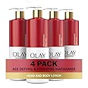 Olay Body Lotion for Women, Age Defying & Hydrating Dry Skin with Niacinamide 17 fl oz (Pack of 4) Beauty & Personal Care Olay