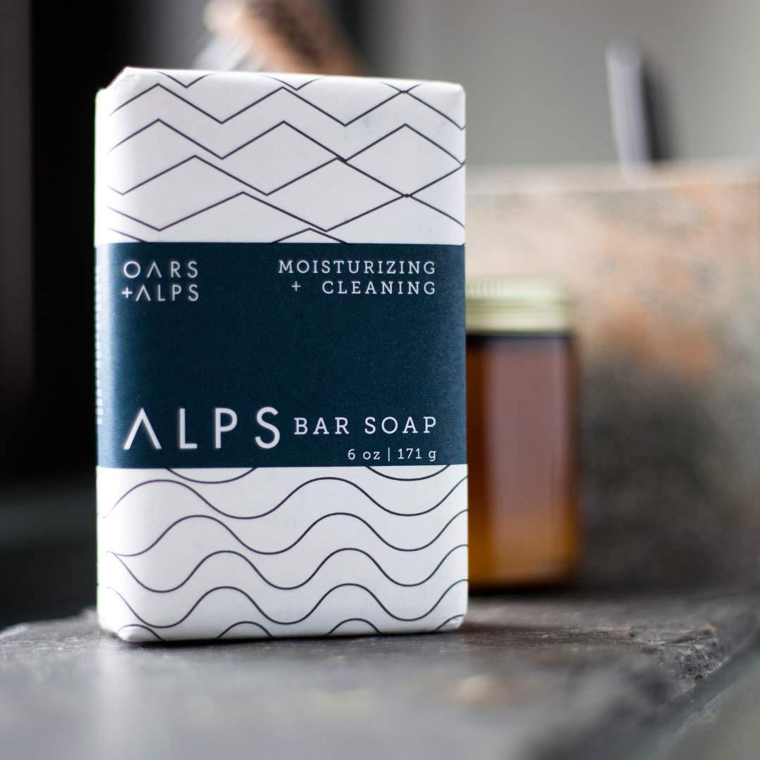 Oars + Alps Shea Butter & Jojoba Oil Exfoliating Bar Soap for Men, Deep Cleaning & Exfoliating Soap, Made with Clean Ingredients, All Skin Types Beauty & Personal Care Oars + Alps