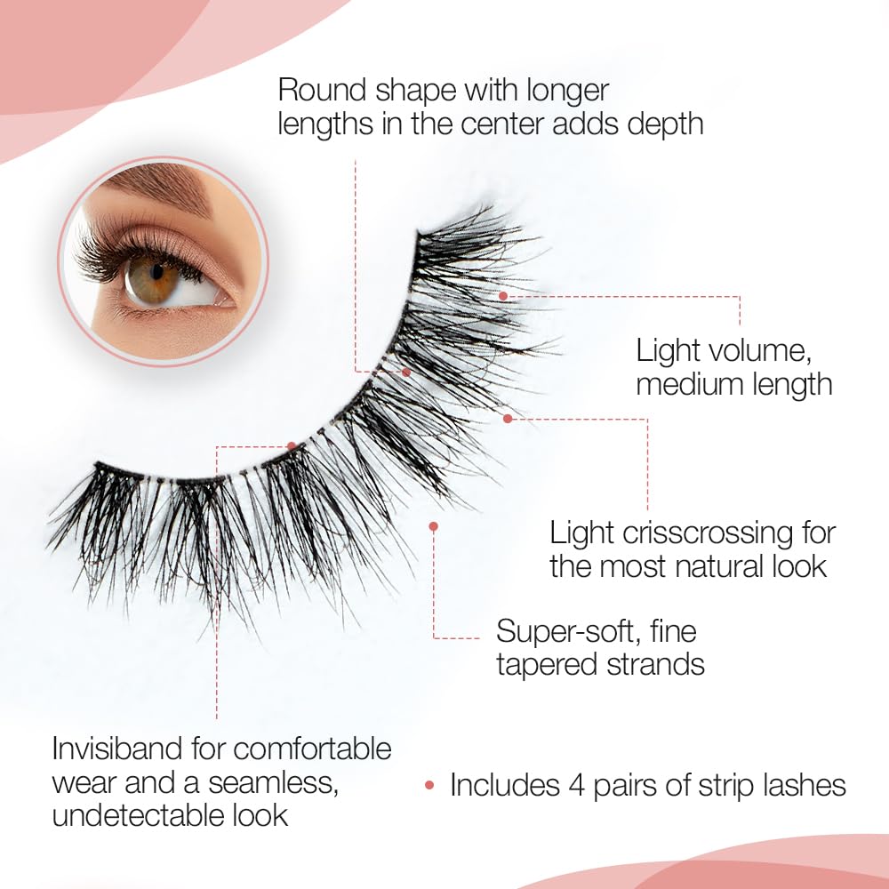 Ardell Naked Lashes 420 Multipack, Lightweight Natural Look, Invisiband for Comfort, Perfect for Everyday Wear, 4-Pairs, 1-Pack Beauty & Personal Care Ardell