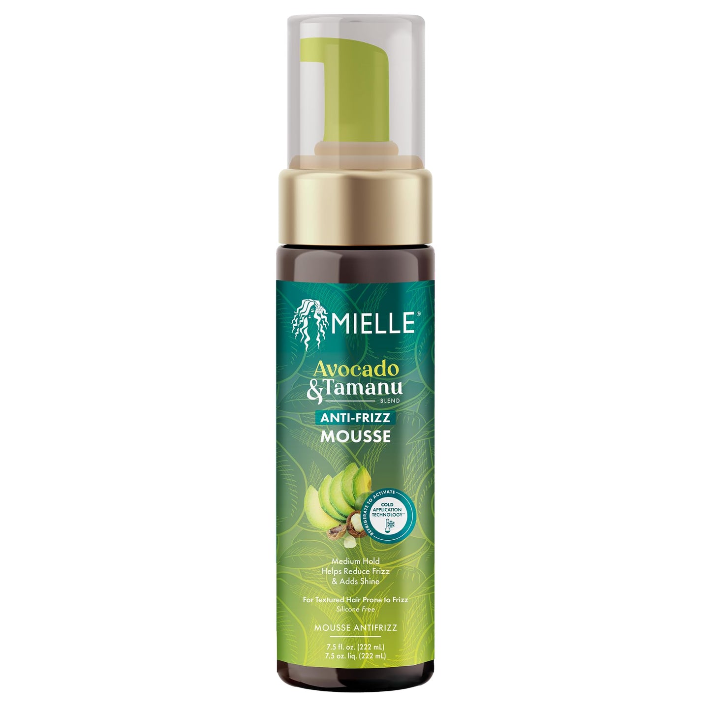 Mielle Organics Avocado & Tamanu Curly Hair Mousse - Anti Frizz Hair Foam for Curly, Wavy, Coily Styles - Medium Hold Styling to Define & Control Beauty & Personal Care Mielle Organics