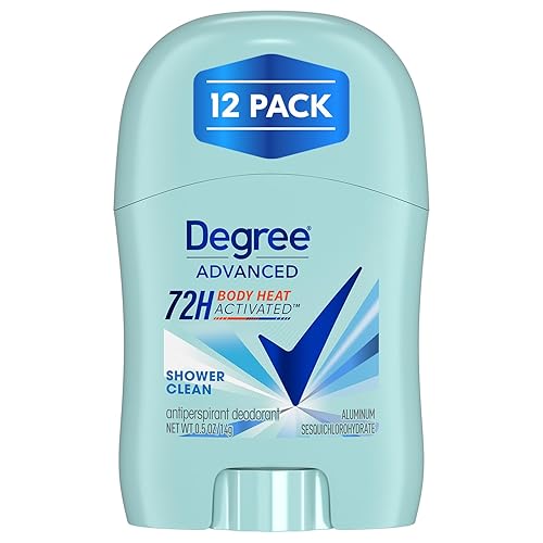 Degree Advanced Antiperspirant Deodorant, Shower Clean 12-Pack - Travel Deodorant for Women, 72H Protection, 0.5 Oz Ea Beauty & Personal Care Degree