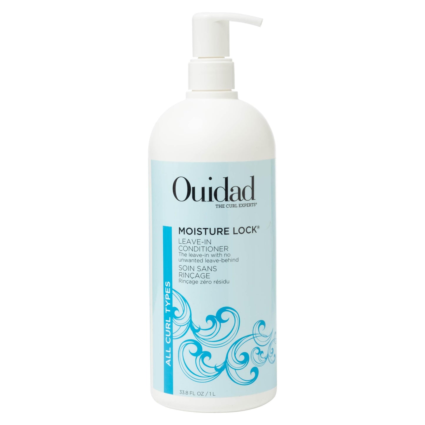Ouidad Moisture Lock Leave In Conditioner for Curly Hair - 33.8 fl oz, Hydrating Hair Detangler, 2-in-1 Moisturizing Conditioner & Primer for Soft Beauty & Personal Care Ouidad
