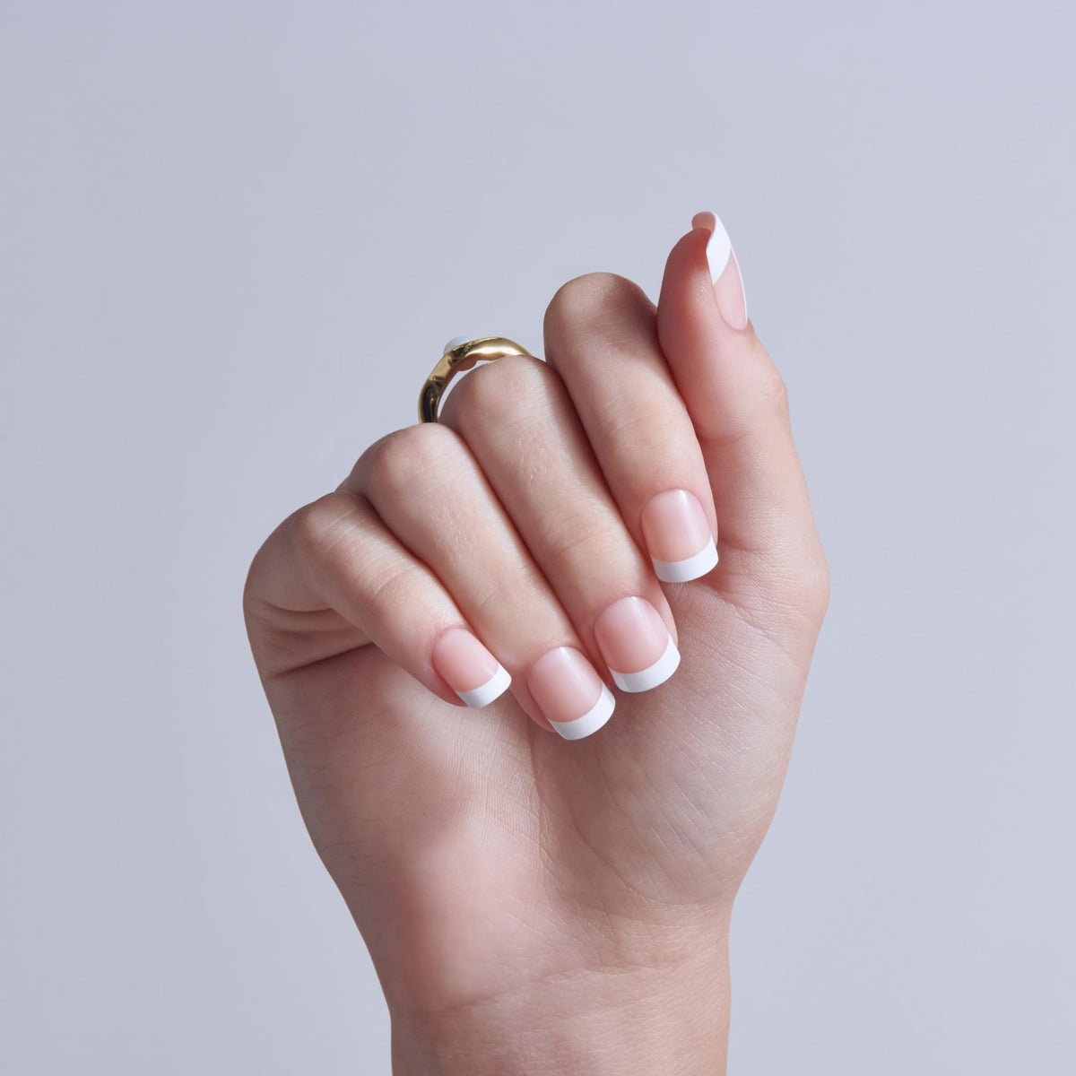 Kiss Core, Press On Nails, Nail glue included, 'If You Dare', White, Real Short Size, Squoval Shape, Includes 32 Nails, 2g Glue, 1 Manicure Stick, 1