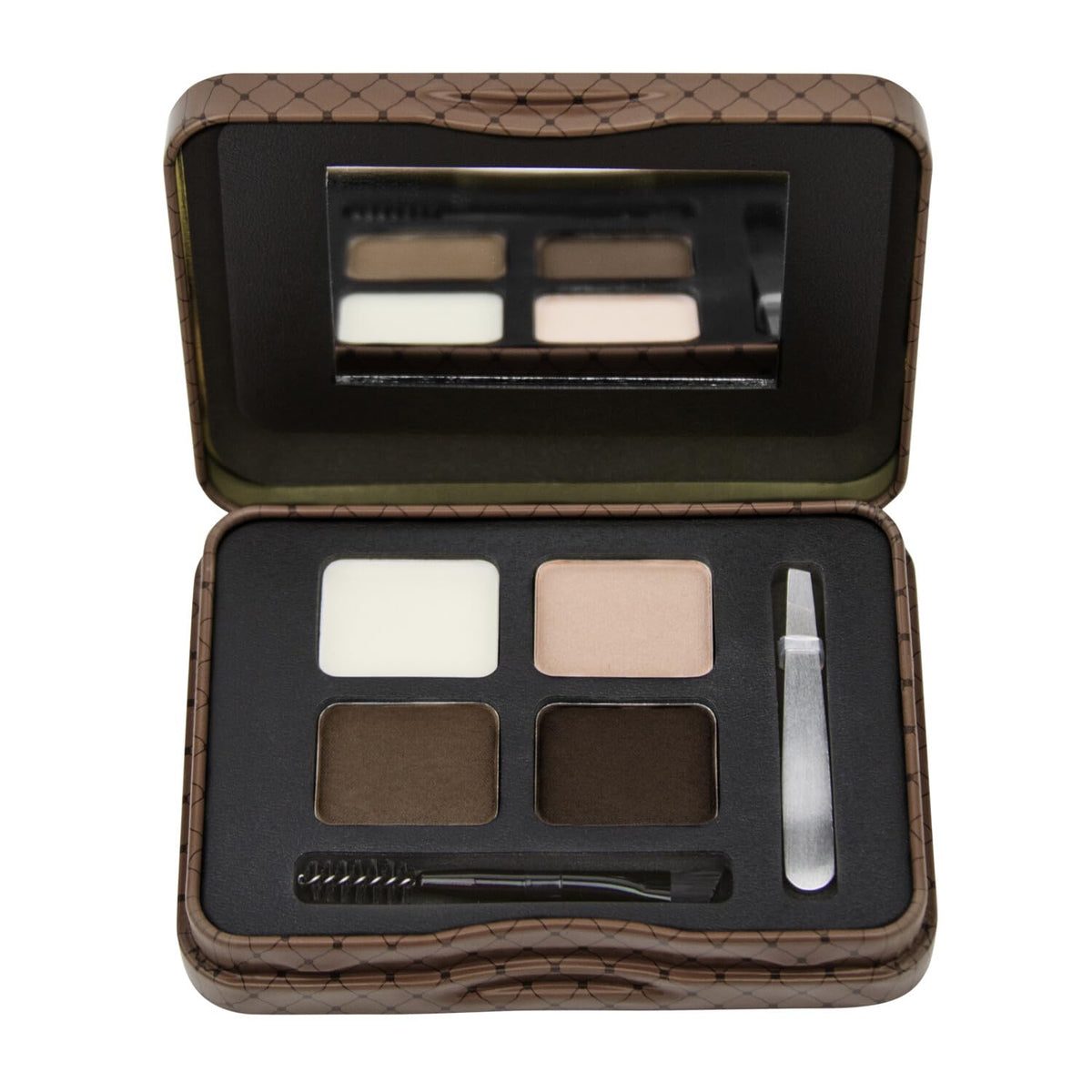 L.A. Girl Inspiring Brow Kit, Dark and Defined (Dark), Brow Wax 0.035 oz., Brow Powder 0.15 oz., Includes Tweezers and Dual Ended Brush with Spoolie
