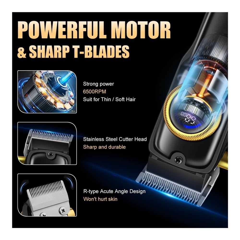 EWKYLSEM Razors Professional Men's Cordless Hair Clipper USB Rechargeable LED Smart Display Hair Trimmer Perfect Holiday Gift Beauty and Personal Care EWKYLSEM