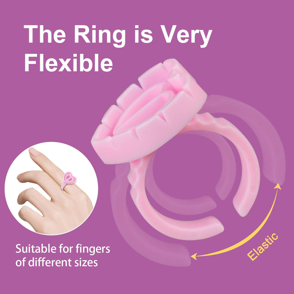 ZXMFDZ 100PCS Glue Rings Lash Rings for Glue, Pigment Rings for Eyelash Extensions Eyelash Glue Holder Lash Glue Ring Smart Disposable Cups Pink Beauty & Personal Care ZXMFDZ