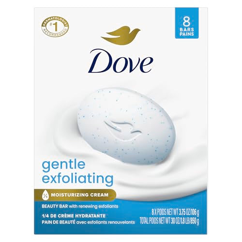 Dove Beauty Bar Soap 8 Bars Gentle Exfoliating, for Soft, Smooth Skin, Gently Renews Skin 3.75 oz Beauty & Personal Care Dove