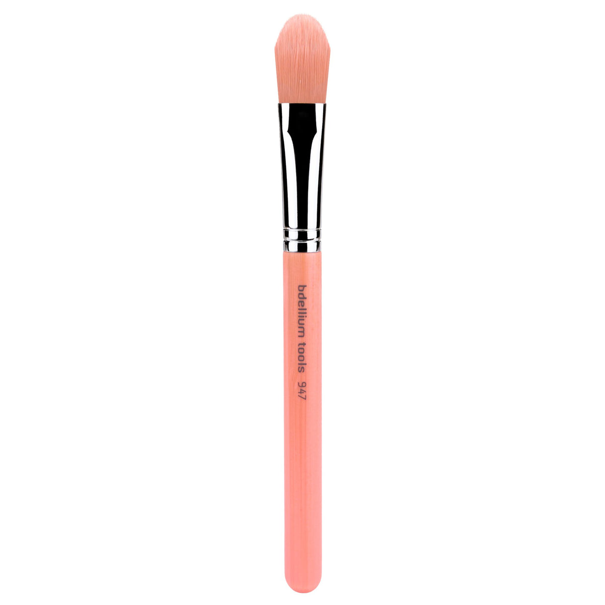 Bdellium Tools Professional Makeup Brush - Pink Bambu Series 947 Small Foundation - With Soft Synthetic Fibers, For Even Finish (Pink, 1pc)
