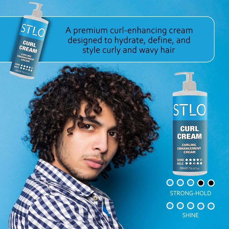 STLO Moisture Rich Curl Cream - Enhances Shine and Frizz Control - Defines Natural Curly Hair 300ml Beauty & Personal Care STLO