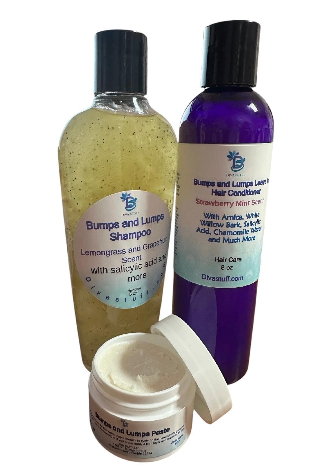 Bumps and Lumps Shampoo, Leave In Conditioner and Night Time Paste, For Problematic Lumps and Bumps on The Scalps, By Diva Stuff Beauty & Personal Care Diva Stuff