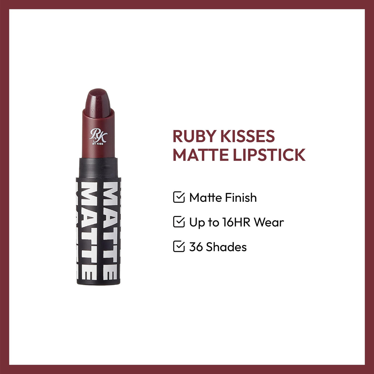 Ruby Kisses Ultra Matte Super Rich Lipstick 3.5g/0.12oz (RMLS32 HEART THROB) Beauty & Personal Care Ruby Kisses