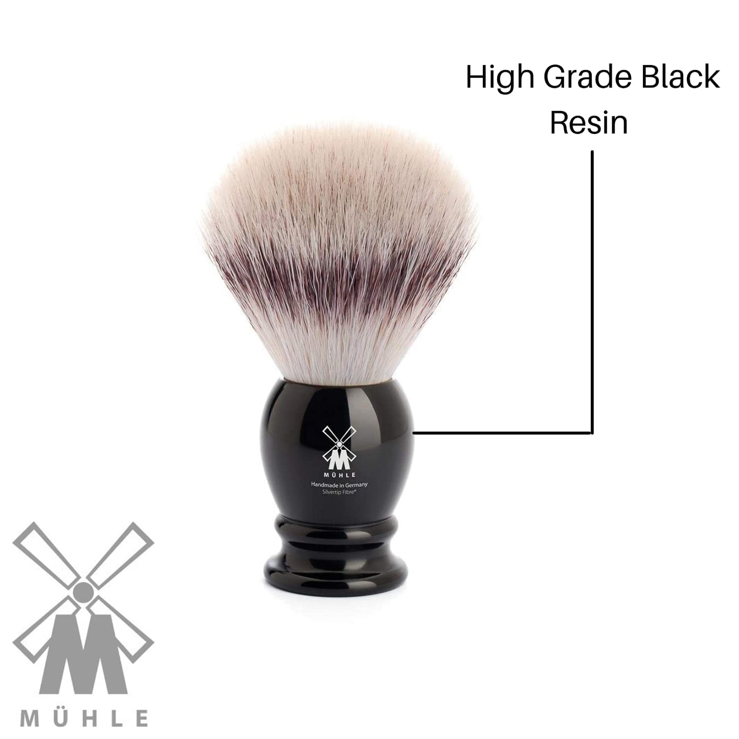MÜHLE Classic Silvertip Badger Fiber Brush - High-Grade Black Resin Handle - Luxury Shave Accessory for Men Beauty and Personal Care MÜHLE