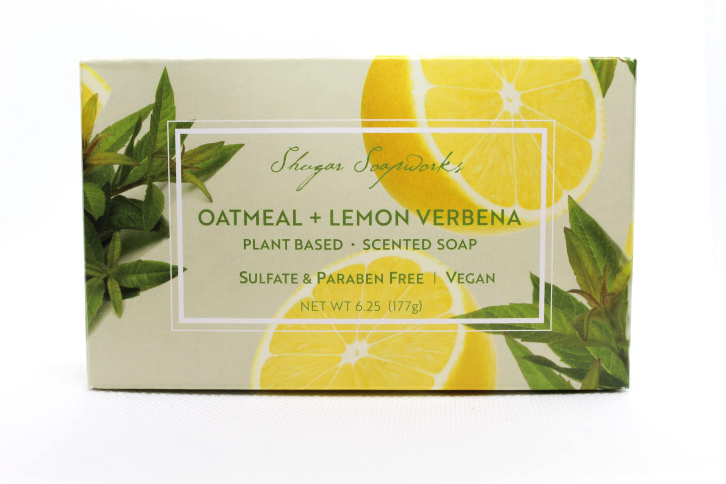 Shugar Soapworks Oatmeal & Lemon Verbena Soap 6.25 Oz - Plant Based, Vegan, Natural, Pure, No Dyes, Sulfate & Paraben Free (2 Pack) Beauty & Personal Care Shugar Soapworks