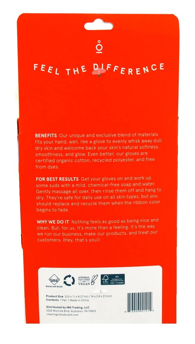 Cleanlogic - Bath Gloves Exfoliating - 2 CT Beauty and Personal Care Cleanlogic