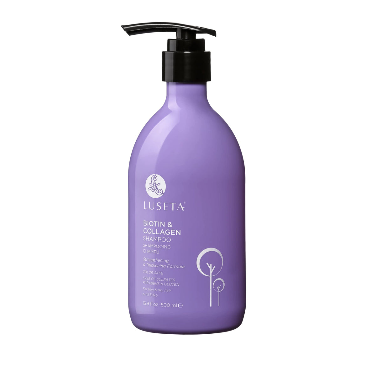 Luseta Biotin and Collagen Hair Growth Shampoo - 16.9oz, Hair Loss & Thickening Shampoo for Men & Women, Vitamin B7 & Argan Oil, Sulfate & Paraben