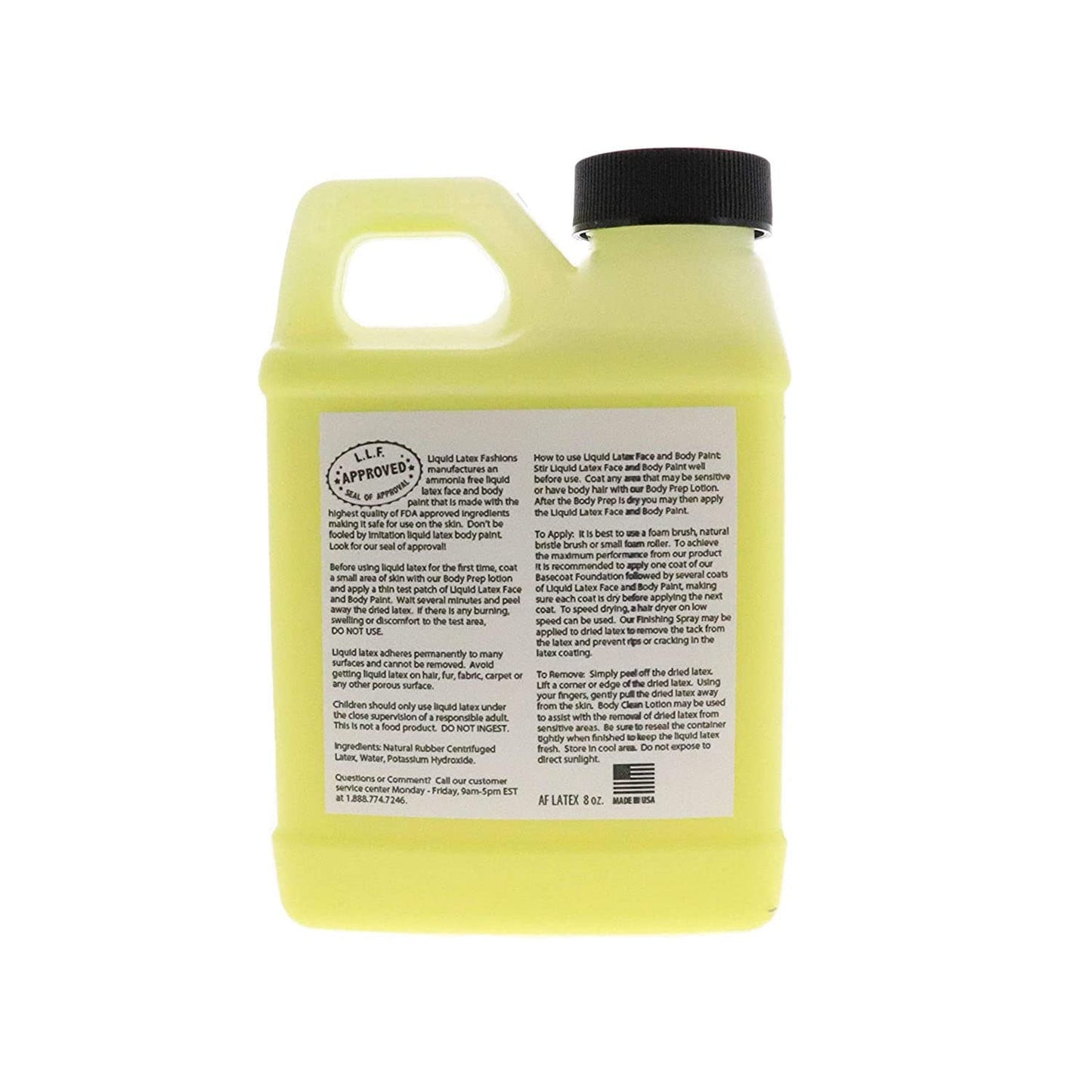 Fluorescent Yellow 8 Oz - Liquid Latex Face and Body Paint, Black Light UV Reactive GLOW, Art, Theater, School Plays, Cosplays and Concerts! Beauty & Personal Care Liquid Latex Fashions