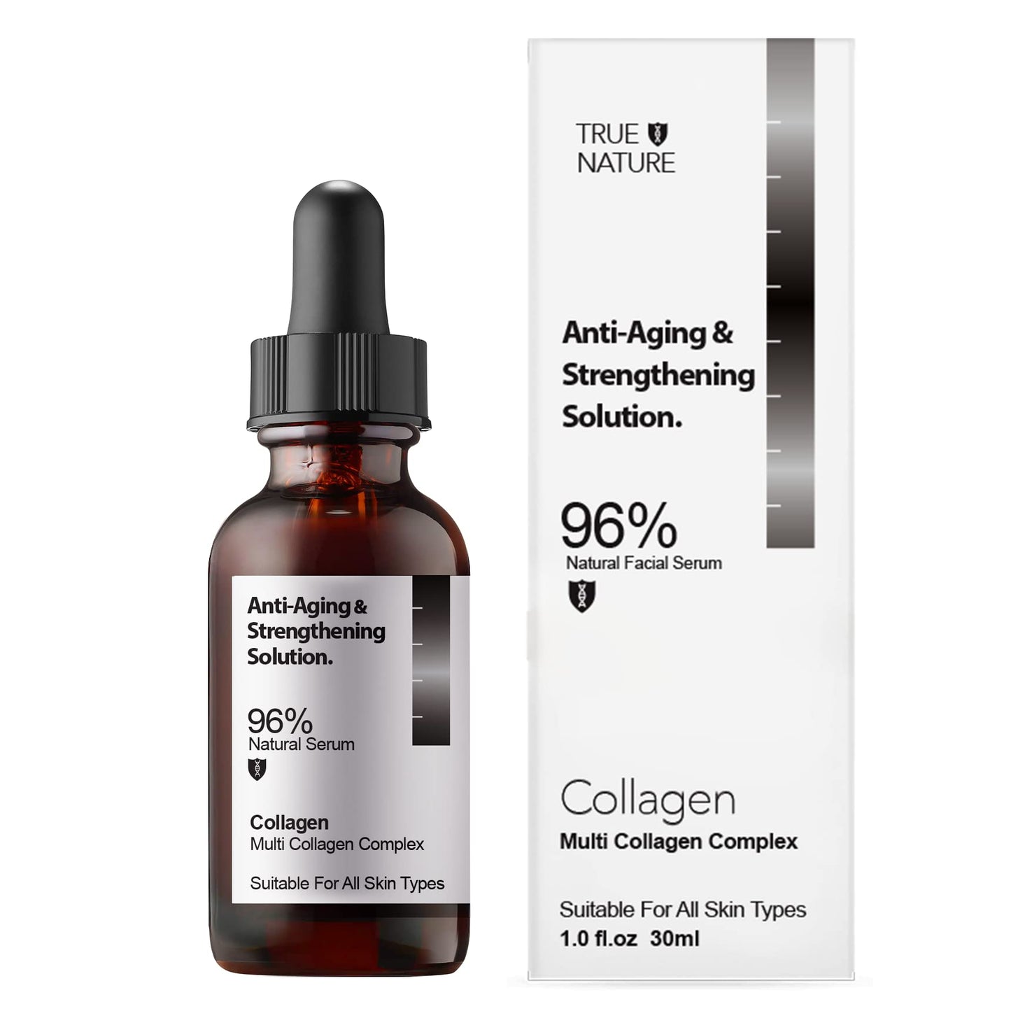 Anti Aging Facial Serum Sensivite Skin Face 30ml 1fl oz by TRUE NATURE SKINCARE Vitamin C Hyaluronic Acid Daily Skincare Collagen Peptide (Collagen) Beauty & Personal Care True Nature Skincare