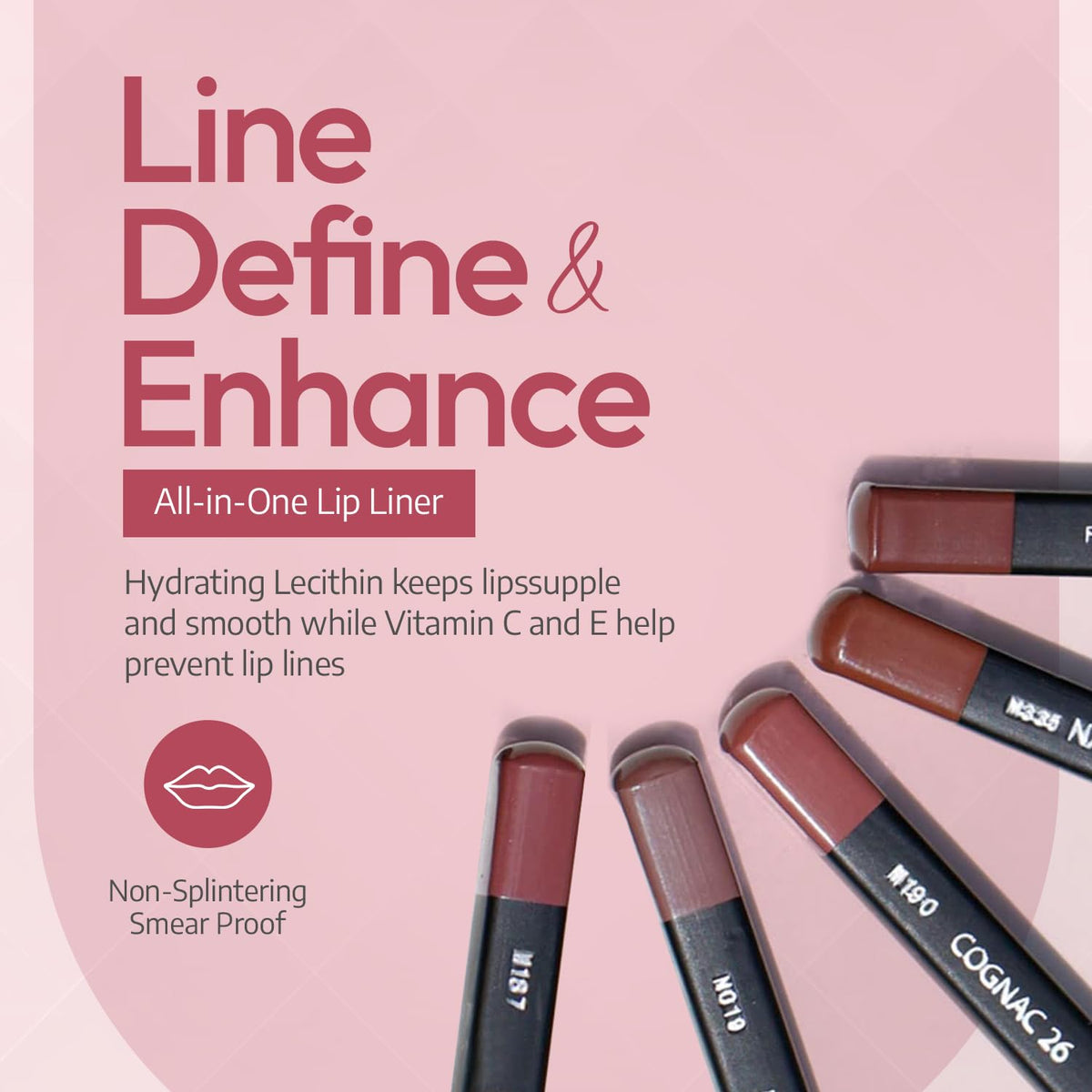 Sorme Waterproof Lip Liner - Non-splintering Smearproof Lip Liner - Revitalizing with Lecithin, Vitamins C and E Beauty & Personal Care SORMÉ