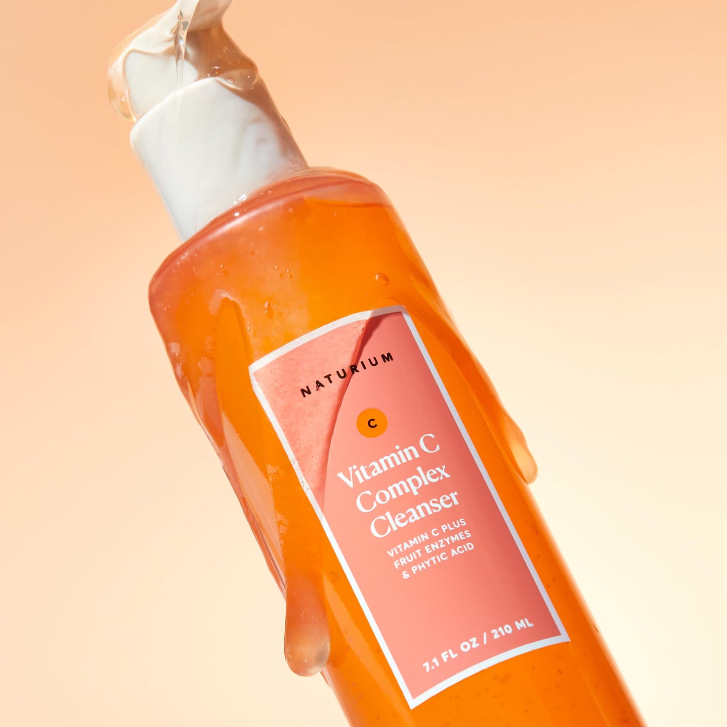 Naturium Vitamin C Complex Cleanser, Gently Exfoliating & Deeply Cleansing Foaming Face Wash Gel with Phytic Acid & Fruit Enzymes, 7.1 oz Beauty & Personal Care Naturium