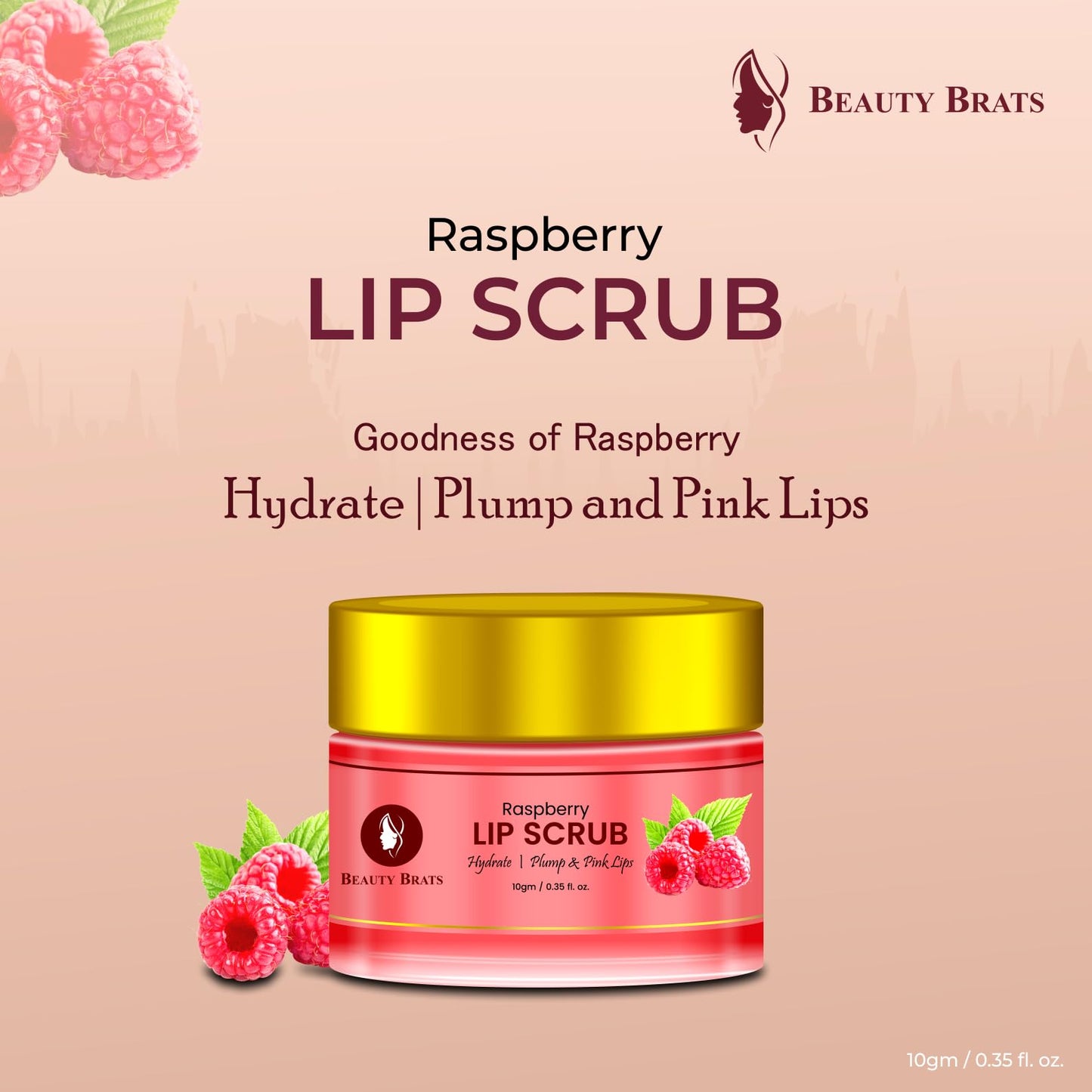 Beauty Brats Lip Scrub Raspberry 0.35 fl/oz Beauty and Personal Care BEAUTY BRATS