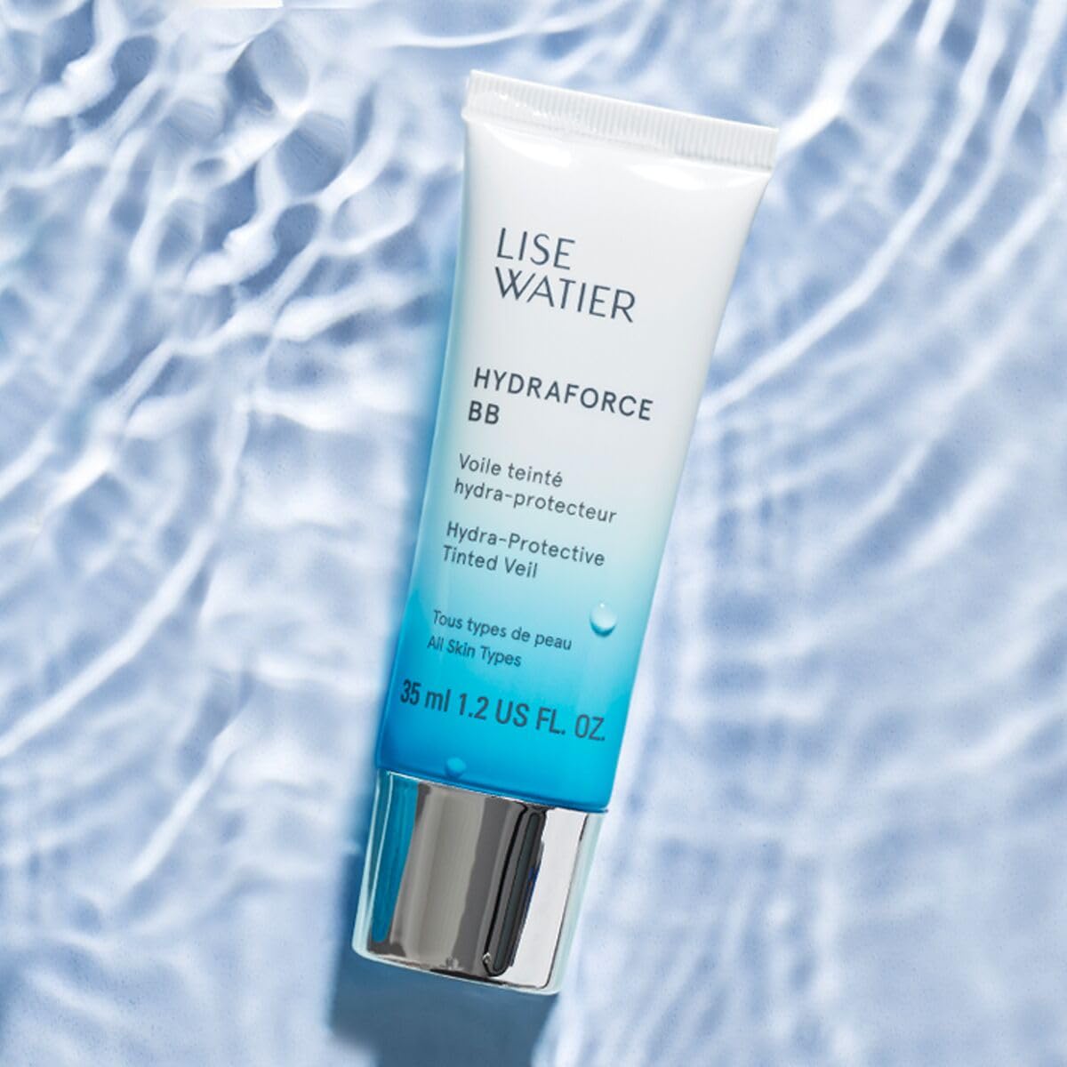 Watier HydraForce BB Hydra-Protective Tinted Veil, Porcelaine/Porcelain, BB Cream Tinted Moisturizer, Light Coverage, Healthy-Looking Glow, Even