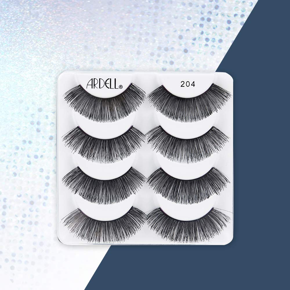 Ardell False Eyelashes Double Up 204 - Dramatic Volume & Length Strip Lashes, Synthetic Fiber Reusable Fake Lashes 1 Pack