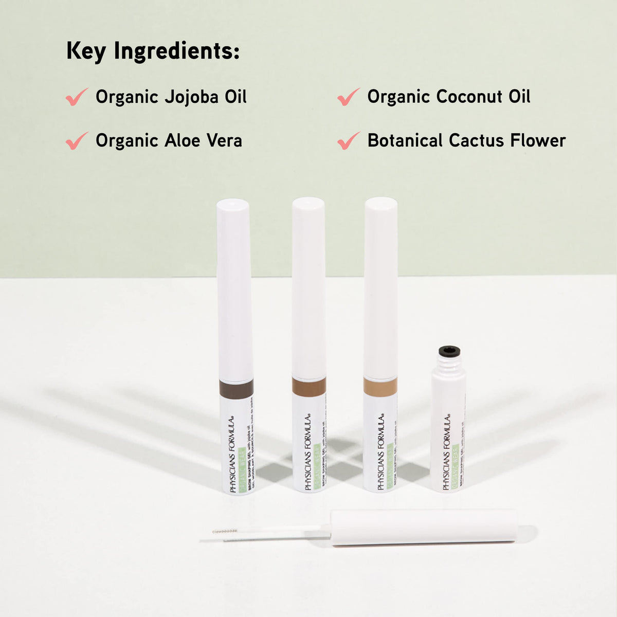 Physicians Formula Organic Wear All Natural Eyebrow Brow Gel Soft Black | Dermatologist Tested, Clinicially Tested Beauty & Personal Care Physicians Formula