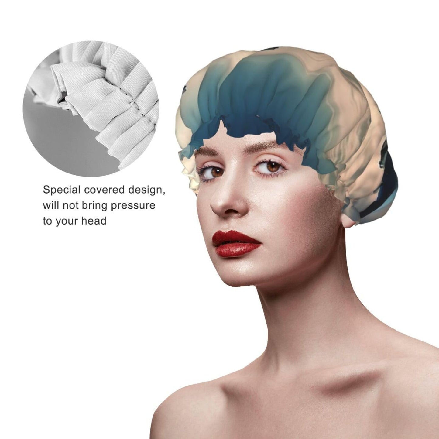 Aircraft Fighter Jets Shower Cap for Women Men Large Reusable Shower Bonnet Double-Layer Waterproof Bath Caps Elastic Band Hair Hat for All Beauty and Personal Care BWLHJKE
