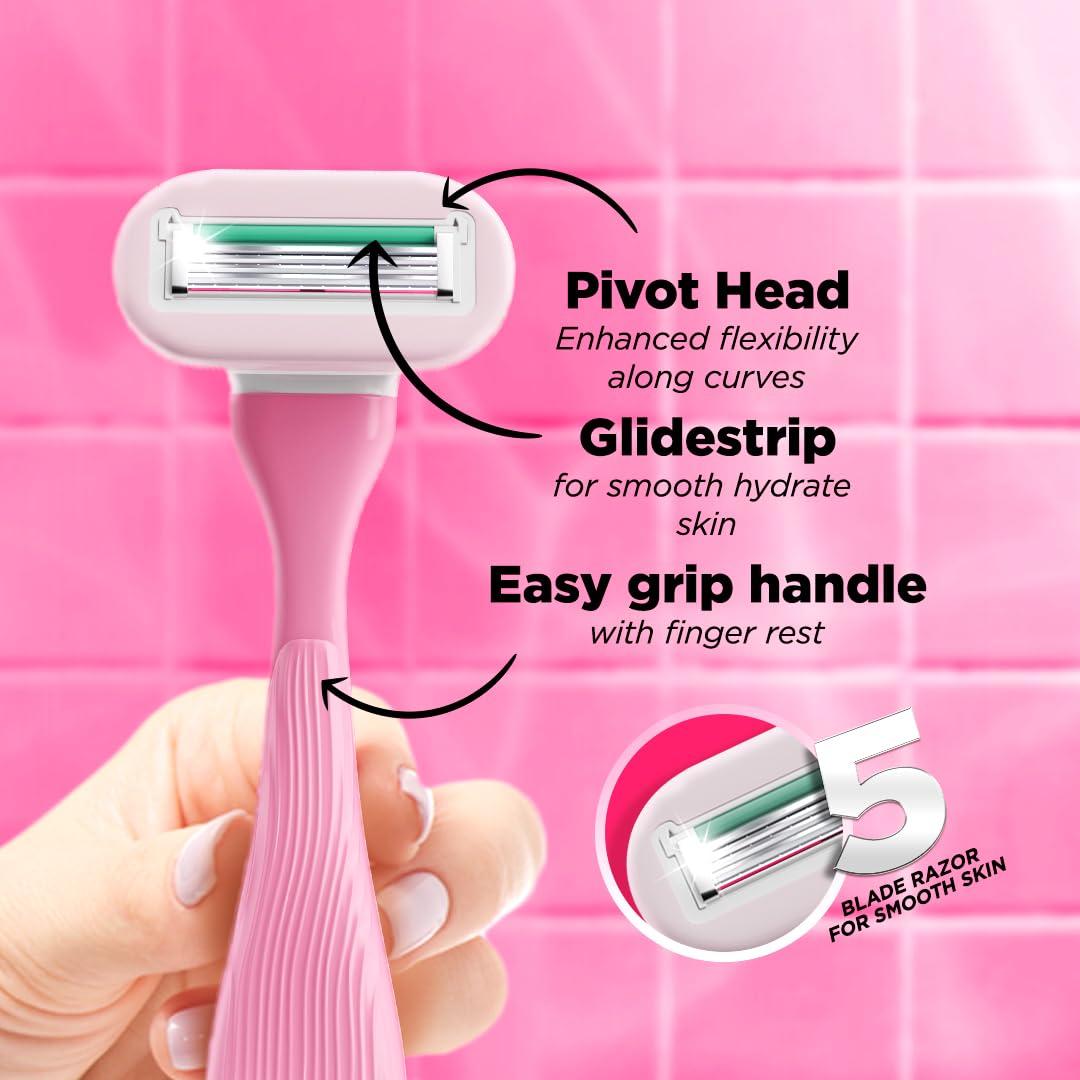 Floren Body Razor - 3 cartridges + 1 handle (5 blades) - Eurpoean Blades - Body hair removal, Aloe Vera Strip, Super Smooth Razor, Hair Removal from Beauty and Personal Care Floren