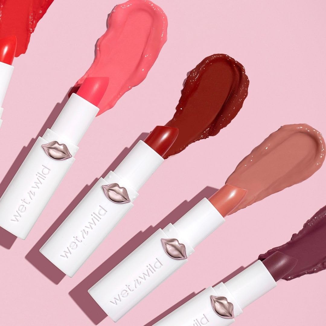 wet n wild Mega Last High-Shine Lipstick Lip Color, Infused with Seed Oils For a Nourishing High-Shine, Buildable & Blendable Creamy Color Beauty & Personal Care wet n wild